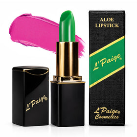 L'Paige green-to-pink lipstick application reveals a personalized shade.