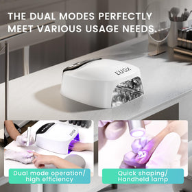 L'UGX 2 in 1 UV nail lamp side view emphasizes portable cordless design