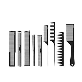 L3 Carbon Comb Set 9-Piece package for professional barber use