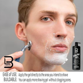L3 Level 3 Shaving Gel: easy to apply, just wet skin and go.