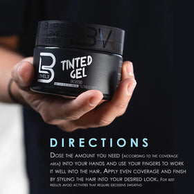 L3 Level 3 Black Tinted Hair Gel color-application scene for effortless gray touch-ups.