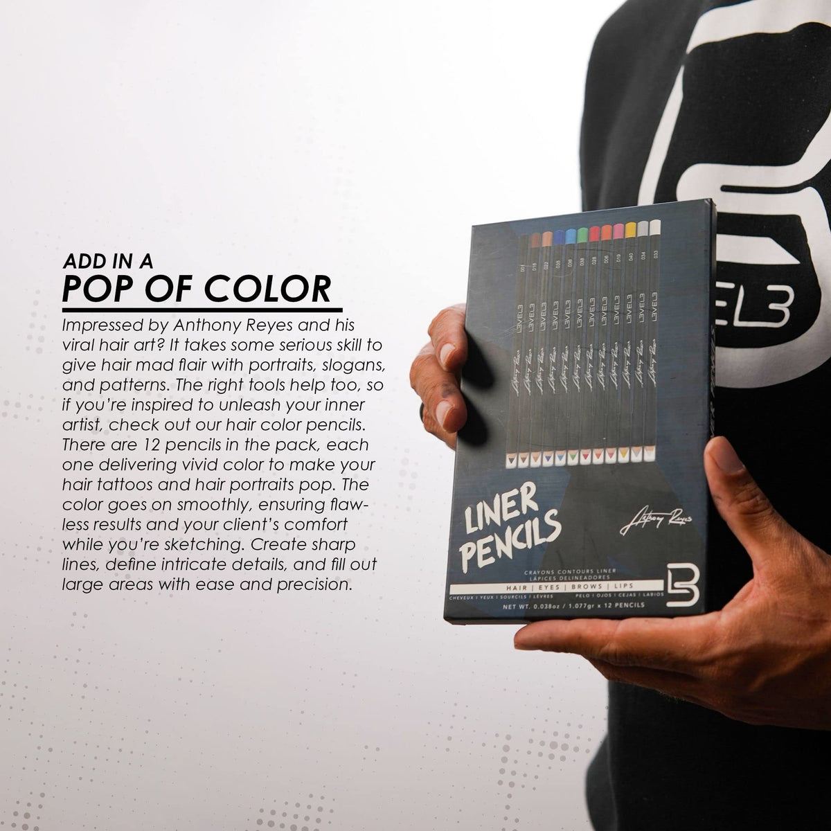 Each pencil includes a transparent cap to protect tips during busy barber sessions.
