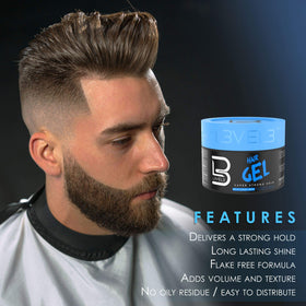L3 Level 3 Hair Gel on hair adds volume and texture.