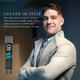 L3 Level 3 Hair Spray packaging emphasizes strong hold and versatile styling.