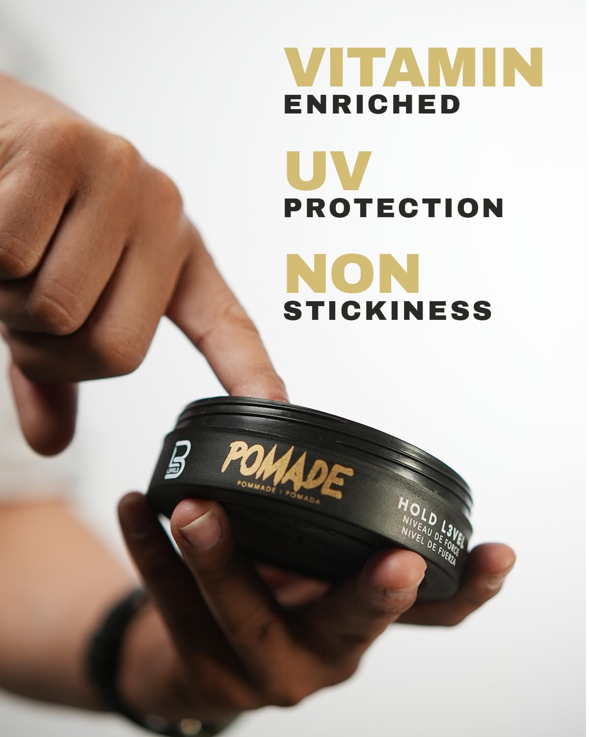 L3 Level 3 Pomade hold demonstrates all-day control for a polished style.