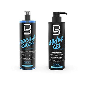 L3 Level 3 shaving gel transparent bottle enables precise glide.
