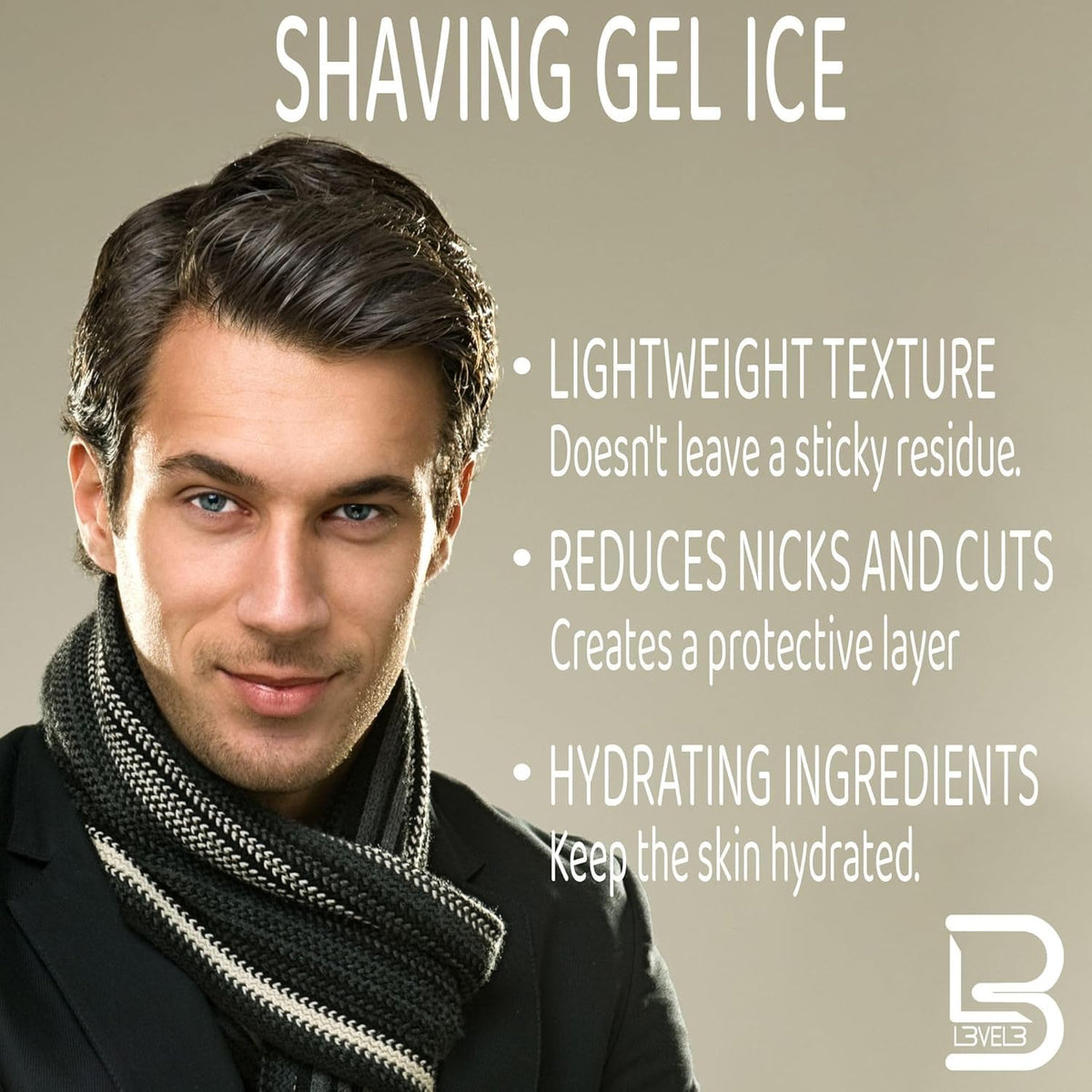 L3 Level 3 Shaving Gel: non-irritating formula for comfortable shave.