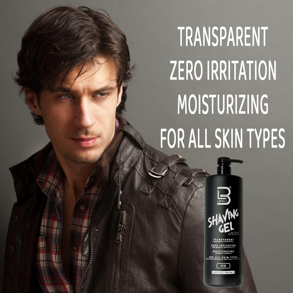L3 Level 3 Shaving Gel: refreshing ice scent for a cooling shave.