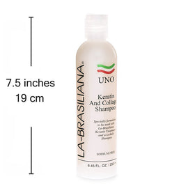 La-Brasiliana Uno keratin lather helps detangle and shine.