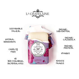 La Chatelaine Gardenia soap being used for daily cleansing