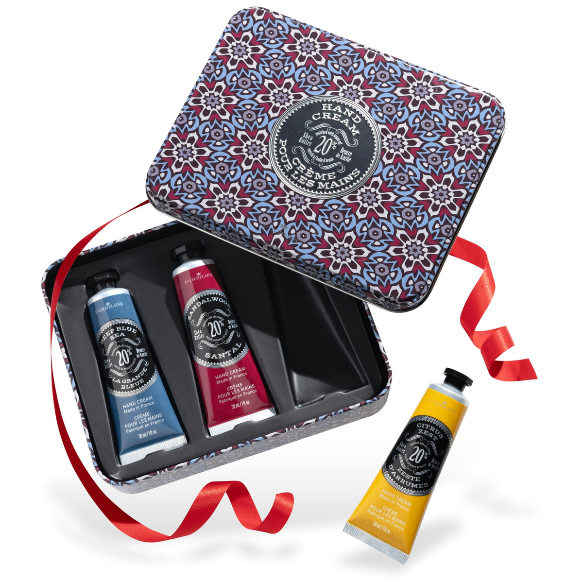 La Chatelaine hand cream gift set travel size for on-the-go hydration.