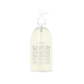 La Compagnie de Provence Cotton Flower bottle with pump for easy hand washing.