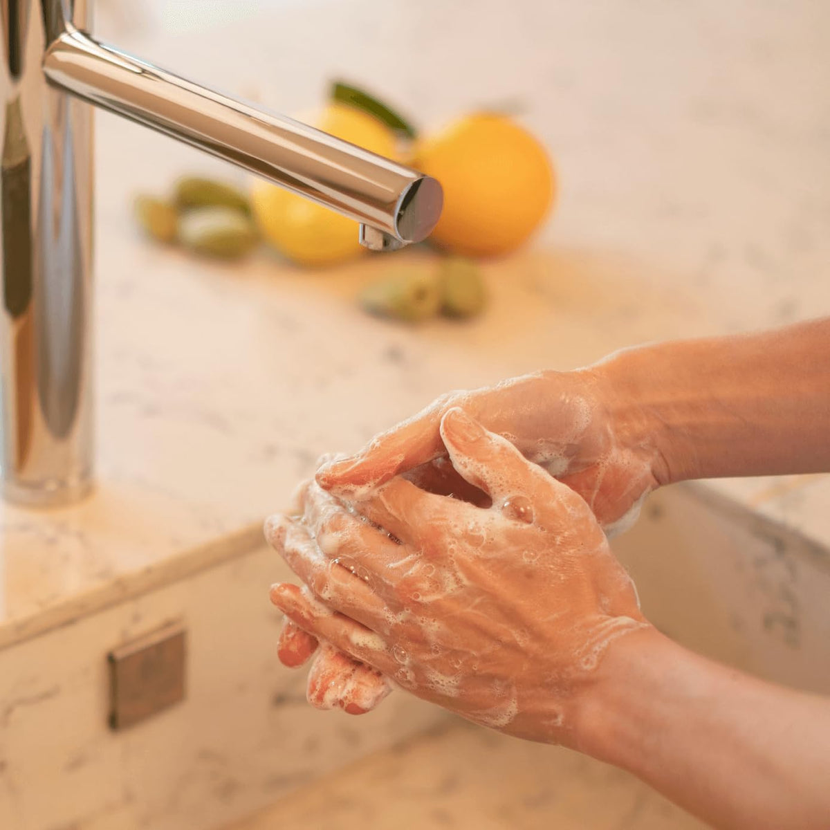 Packaging highlights refillable design for eco-conscious routines.