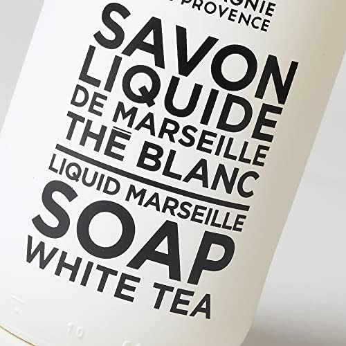 Close-up of La Compagnie de Provence label on premium Marseille soap.