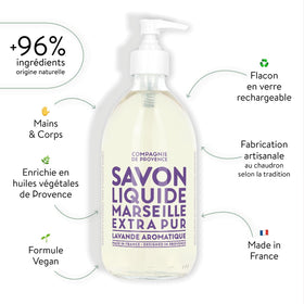 La Compagnie de Provence lavender pump bottle close-up highlighting fragrance
