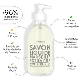 La Compagnie de Provence liquid soap pump in a glass bottle enhances kitchen and bathroom routines.