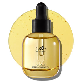 LA'DOR Hair Perfume Oil bottle pour for glossy shine and subtle fragrance.