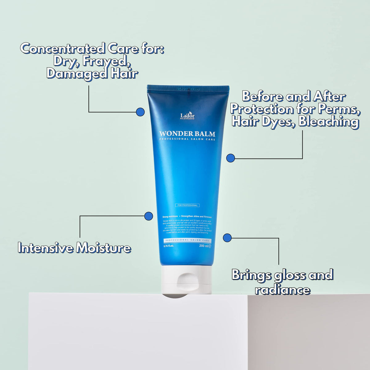 LA'DOR Wonder Balm with hydrolyzed keratin close-up on hair texture