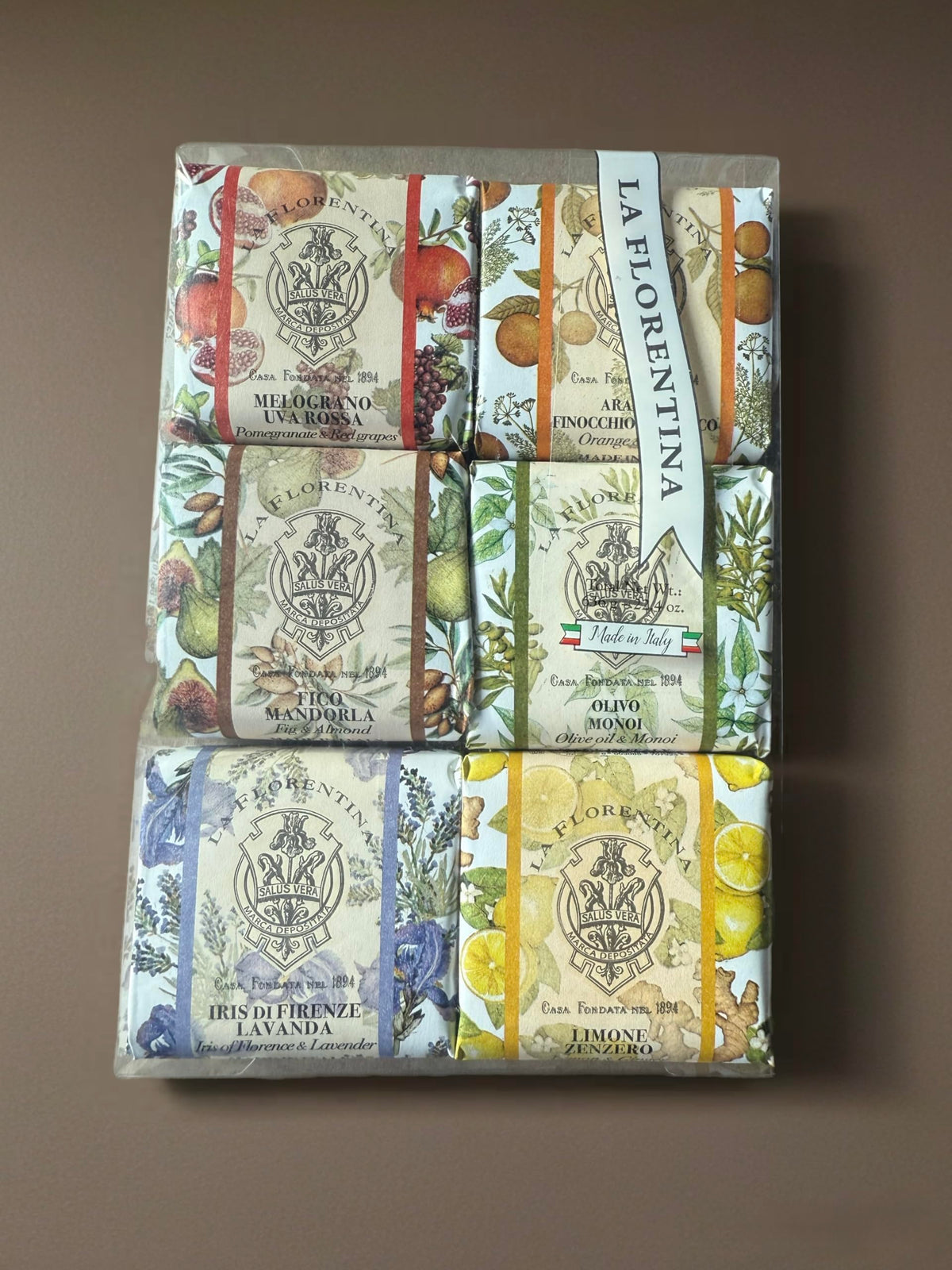 La Florentina Melograno Uva Rosa soap bar with luxurious fragrance for daily cleansing.