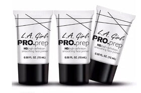 L.A. Girl HD smoothing primer three-pack display for quick prep
