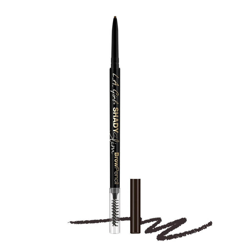 L.A. Girl Shady Slim Brow Pencil 3-Pcs in Blackest Brown for precise, natural brows.
