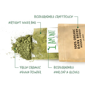 LA GREEN dark brown henna paste delivering natural shade development.