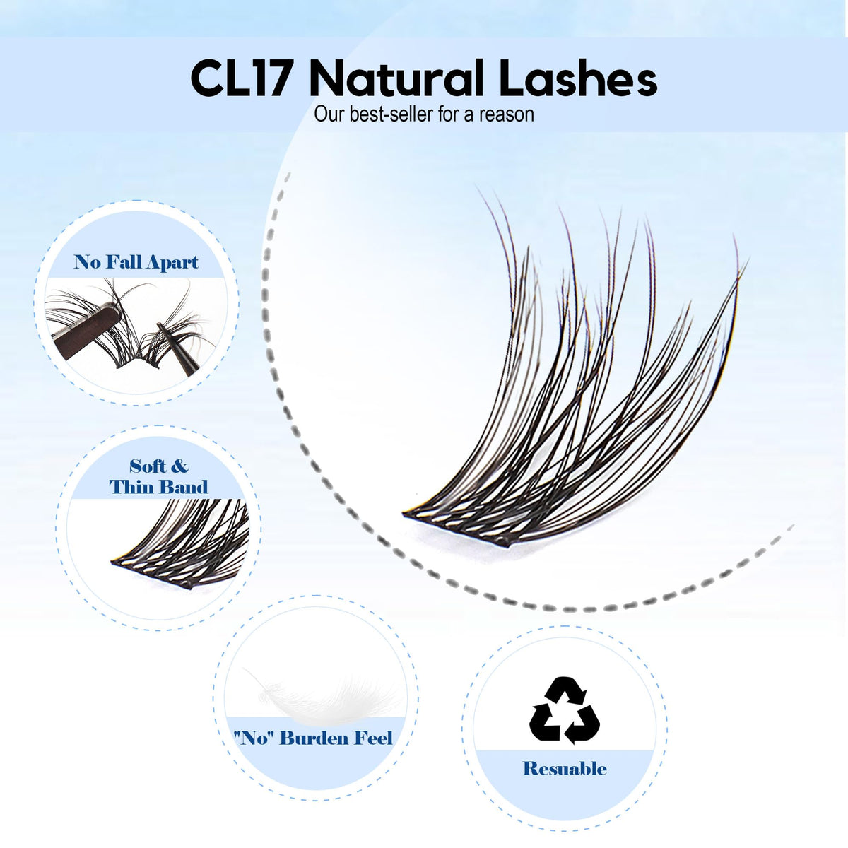 La Maesii 10-14mm lash clusters closeup highlighting soft premium fibers.