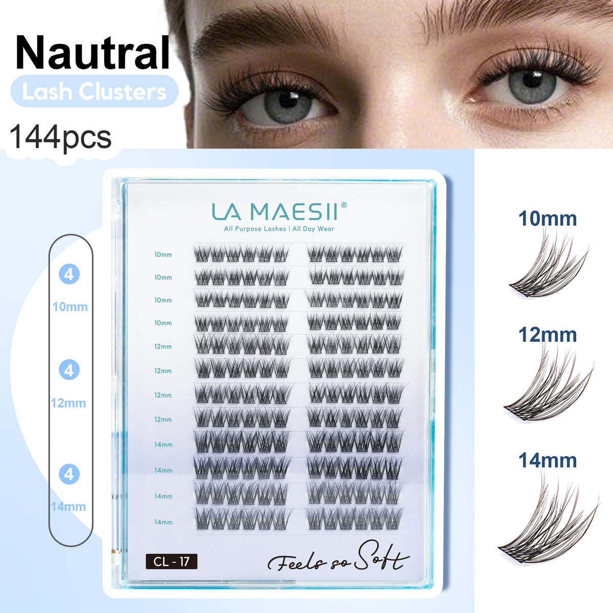 La Maesii large tray design keeps lashes tidy for quick selection.