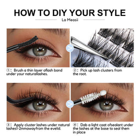 La Maesii precise-application lash clusters enable clean, controlled placement.