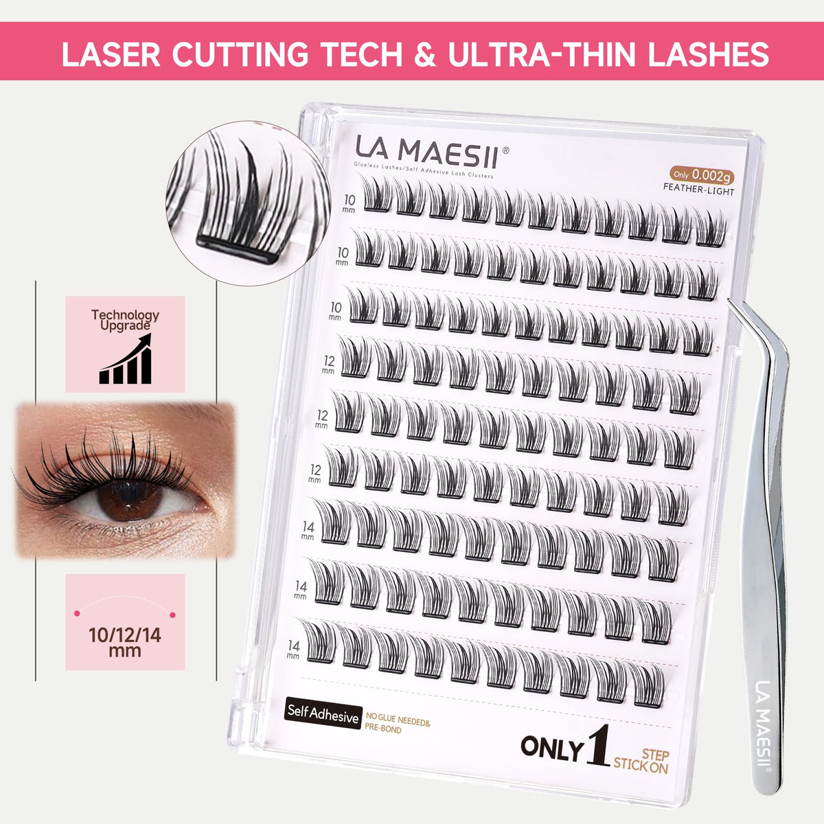 La Maesii waterproof lash band holds through washes and sweat.