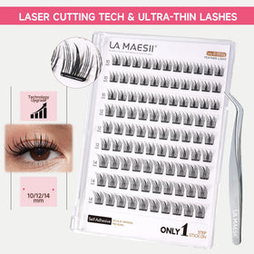 La Maesii waterproof lash band holds through washes and sweat.