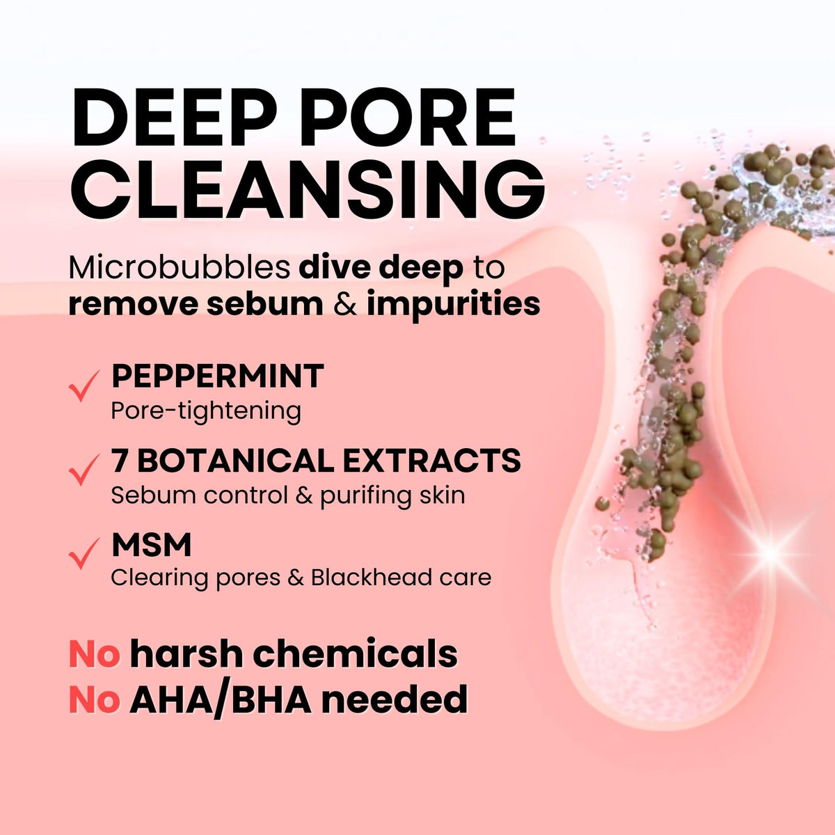 La Noubelle MPC Bubble Pore Cleanser bubbles closeup for gentle makeup removal