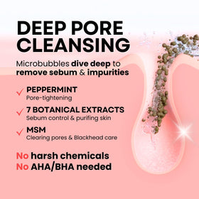 La Noubelle MPC Bubble Pore Cleanser bubbles closeup for gentle makeup removal