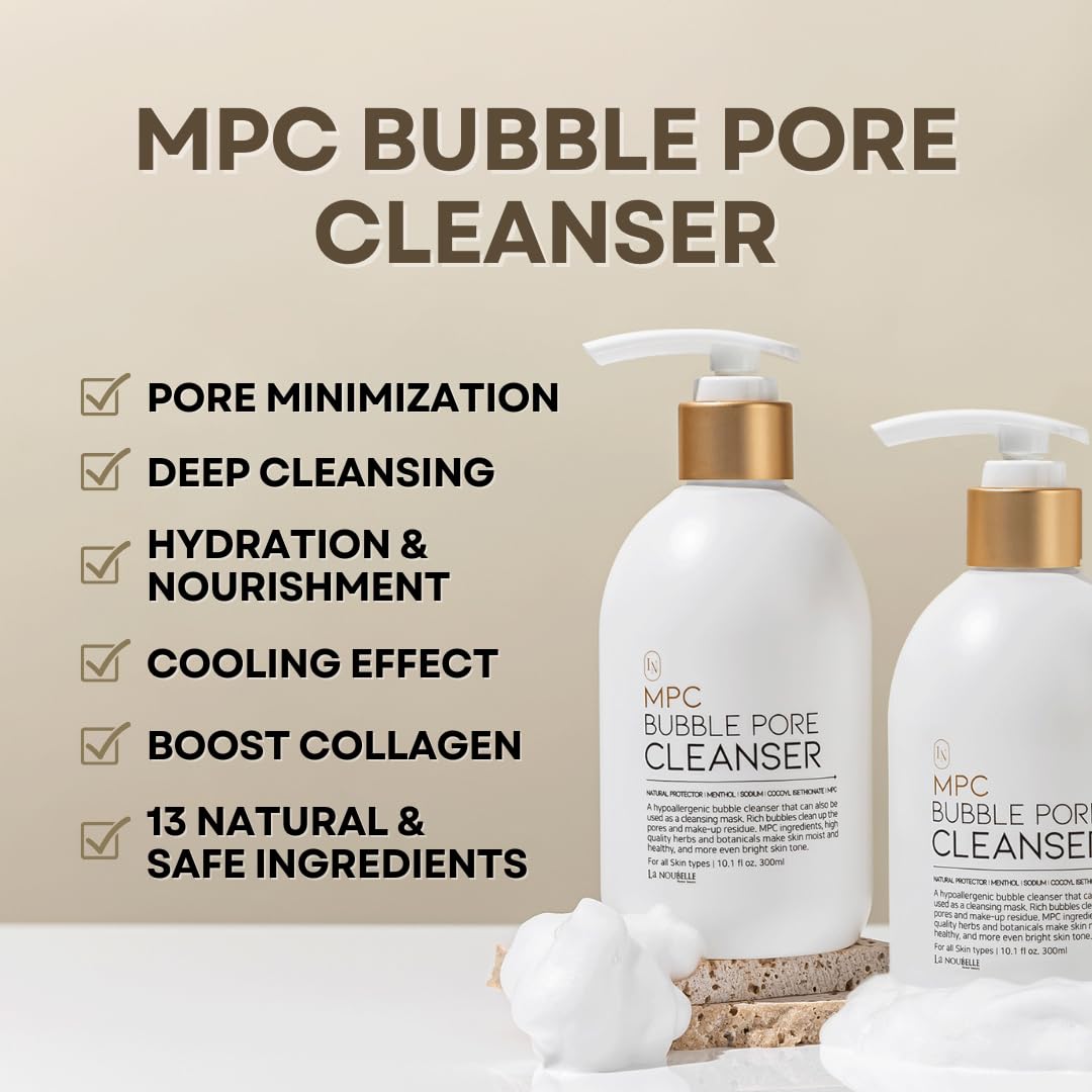 La Noubelle MPC Bubble Pore Cleanser peptides detail showing elasticity support