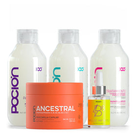 La Pocion shampoo bottle showing deep cleansing with moisture retention benefits