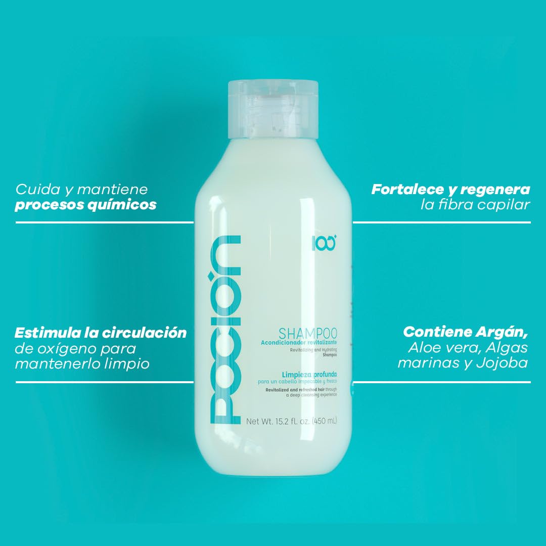 La Pocion Treatment Conditioner being applied after shampoo for even conditioning.