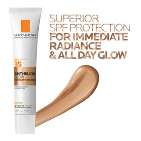 La Roche-Posay UV Glow Sunscreen used as a primer with SPF for smooth makeup application.