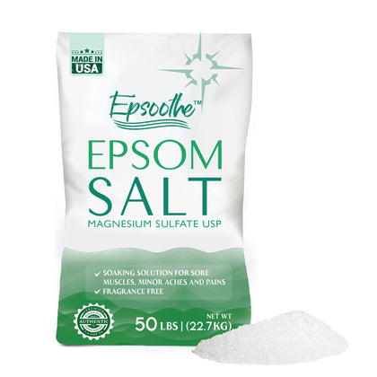 LA SALT CO Epsom salt 50lb bag for bulk home spa use.