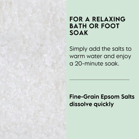 LA SALT CO Epsom salt dissolves quickly in warm water for bath immersion.