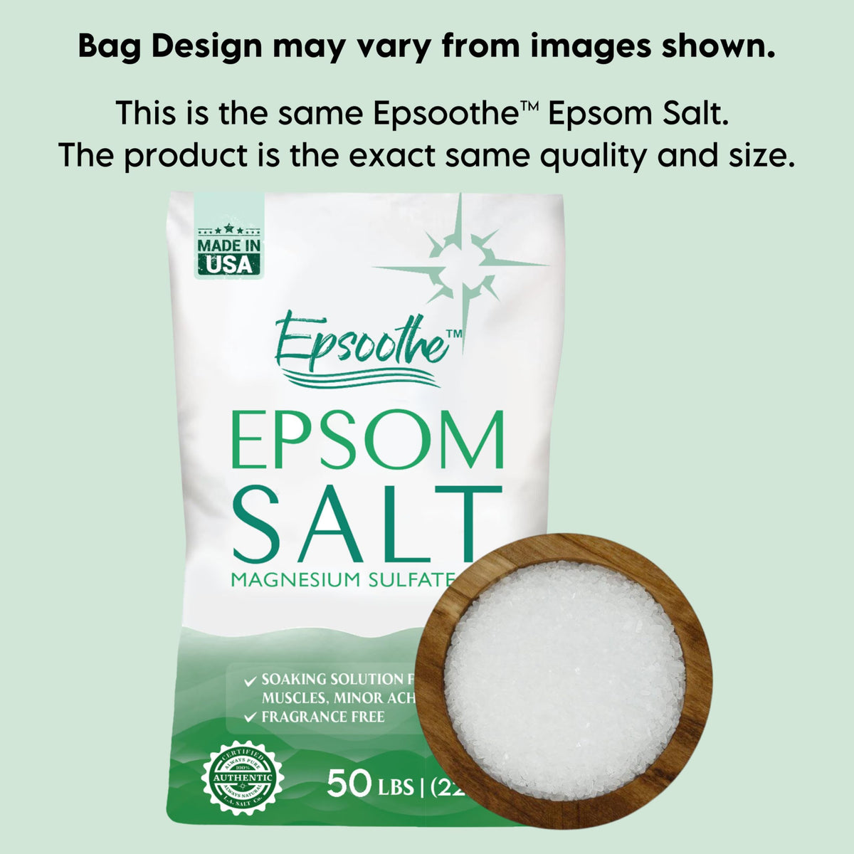 LA SALT CO unscented Epsom salt fine grain dissolves easily in warm water.