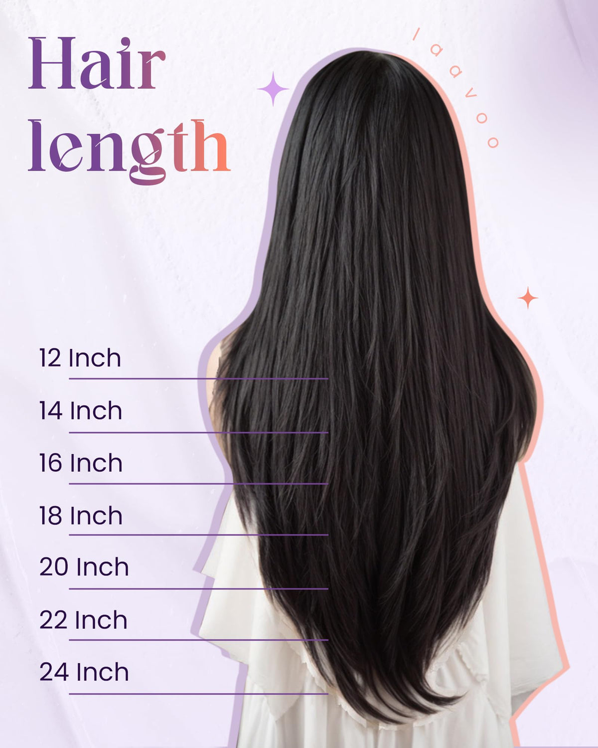 LaaVoo long straight jet black hair for a sleek finish