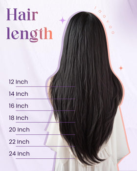 LaaVoo long straight jet black hair for a sleek finish