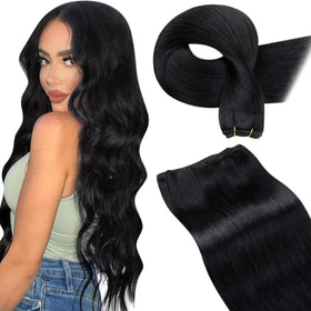 LaaVoo sew-in extensions in 24-inch weft for natural blending