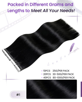LaaVoo jet black wefts offer natural fullness and movement
