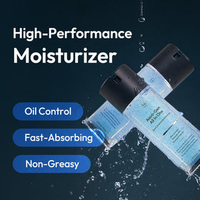 LAB BY He is_ gel absorbs quickly for a non-greasy feel.