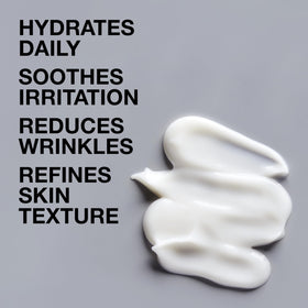 Lab Series All-In-One Face Treatment illustration of hyaluronic acid and squalane ingredients.