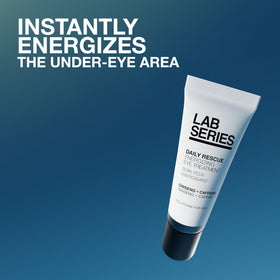 Lab Series Daily Rescue energizing eye treatment application demonstrates smoothing of fine lines.