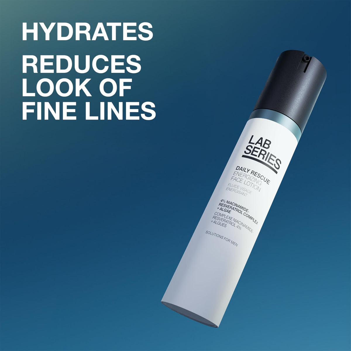 Applying Lab Series Daily Rescue energizing lotion as part of a refreshed morning routine