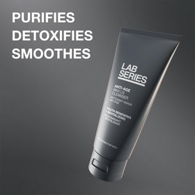 Lab Series Max LS cleanser foamy lather demonstrates rich cleansing action for smoother skin