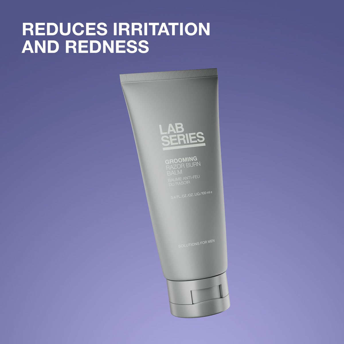 Lab Series Razor Burn Balm tube front view for easy application after shaving